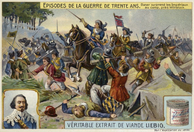 Johan Baner surprises the army of the Holy Roman Empire in camp, near Wittstock, Germany, 1636  af European School
