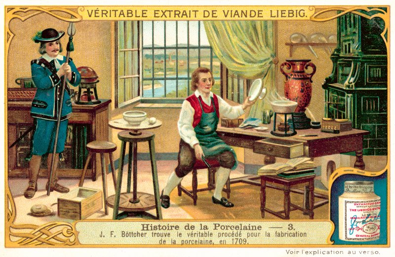 Johann Friedrich Boettger opdager processen til fremstilling af porcelæn af European School