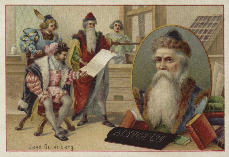 Johannes Gutenberg, tysk, gravør, opfinder og trykker af European School