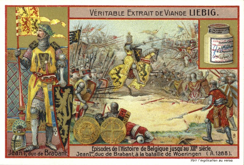 John I, Duke of Brabant, at the Battle of Woeringen, 1288  af European School
