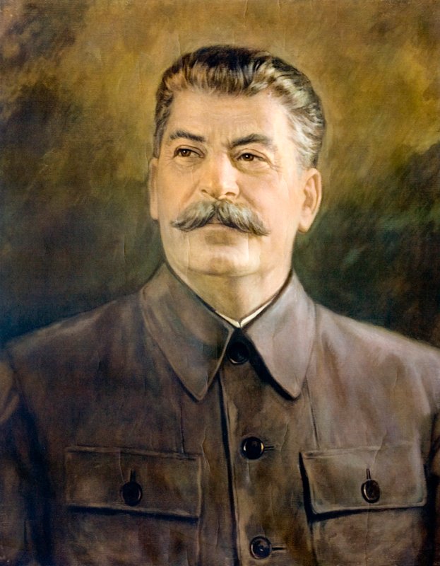 Josef Stalin, georgisk bolsjevikisk revolutionær og sovjetisk politiker og leder (farvelitografi) af European School