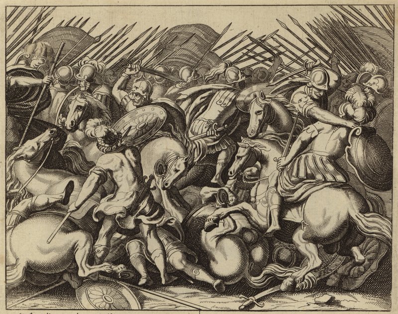 Judas Makkabæus besejrer seleukiderne (gravering) af European School