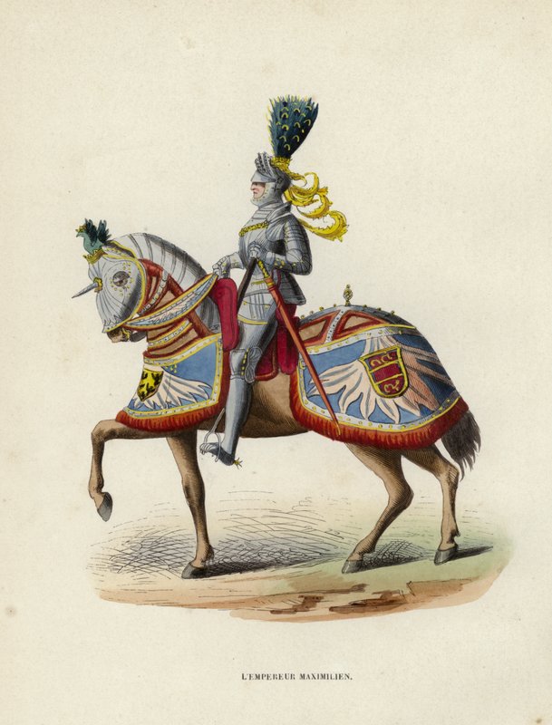 Kejser Maximilian (farvet gravering) af European School