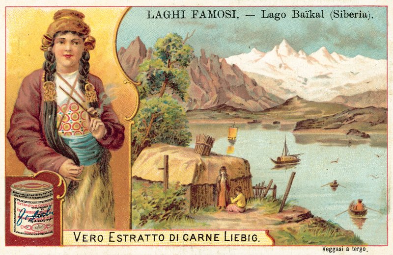 Bajkalsøen, Sibirien (chromolitho) af European School
