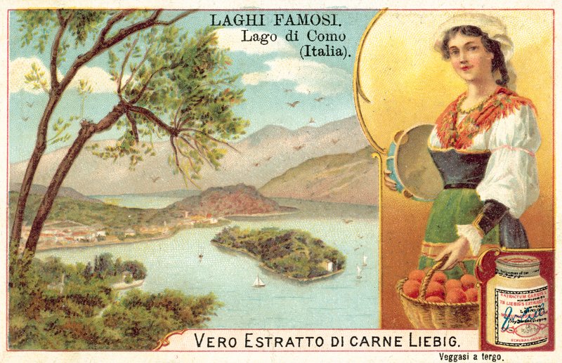 Comosøen, Italien (chromolitho) af European School
