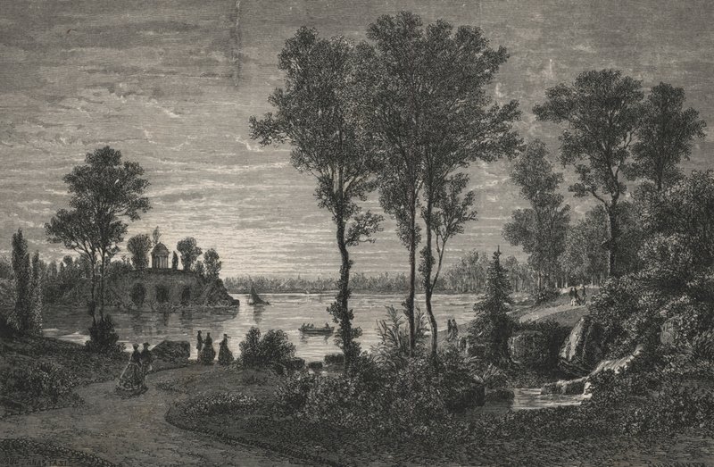 Lac De Gravelle, i Bois De Vincennes (gravering) af European School