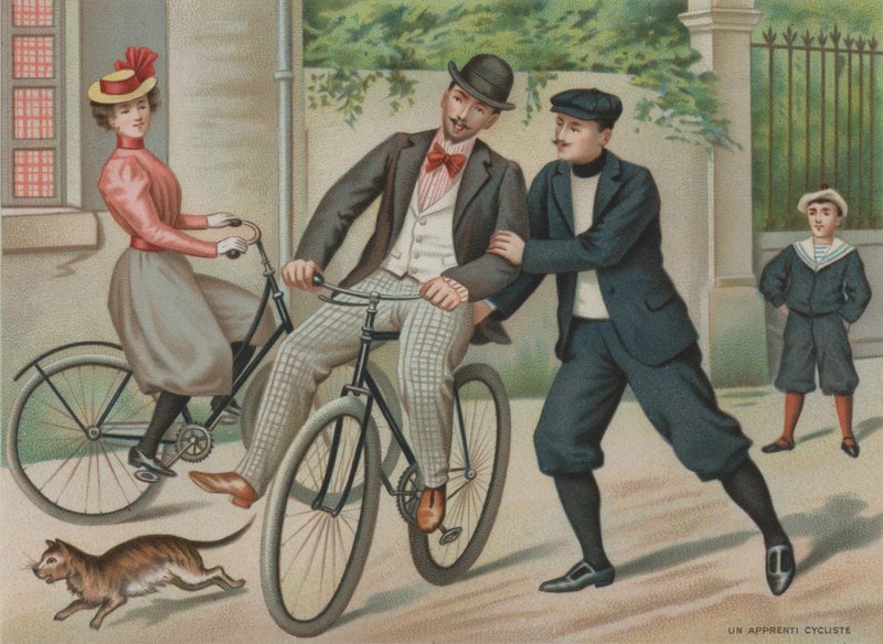 At lære at cykle (chromolitho) af European School