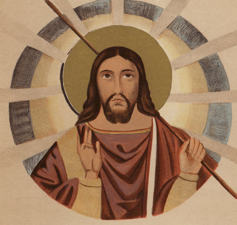 Et billede af Jesus Kristus: Fra Sankt Pauls Basilika, Rom (chromolitho) af European School