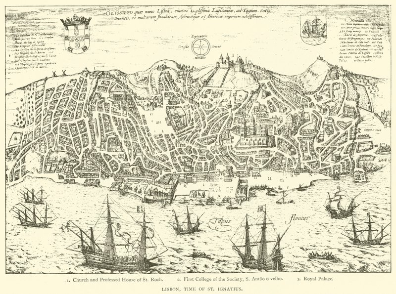 Lissabon, den hellige Ignatius tid (gravering) af European School