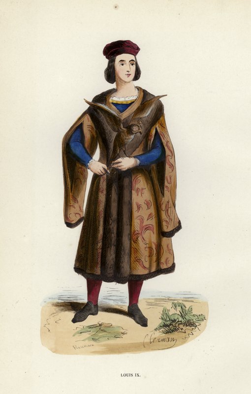 Louis IX (farvet gravering) af European School