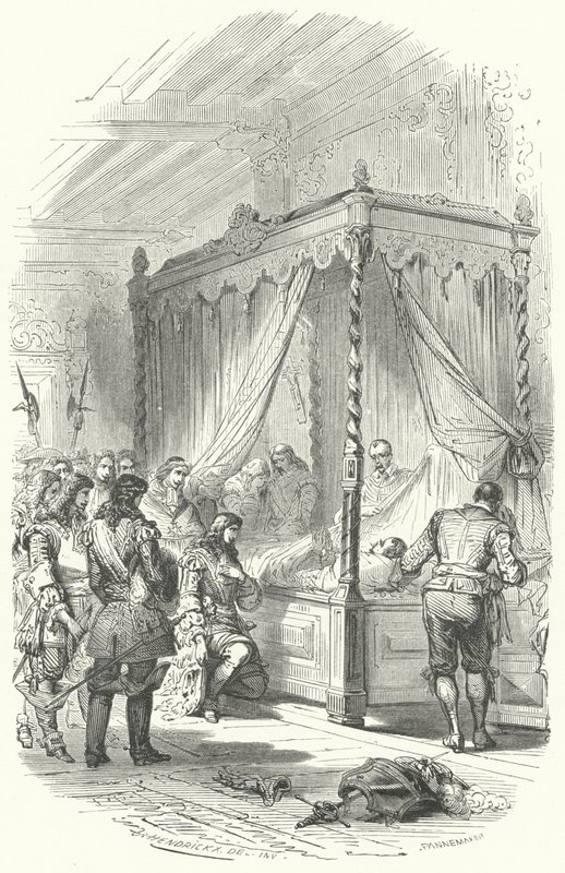 Ludvig XIV af Frankrig hylder liget af Jean V d