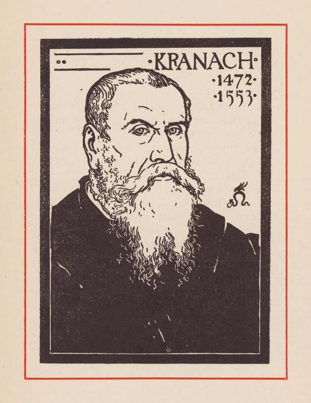 Lucas Cranach den Ældre, tysk renæssancekunstner (litografi) af European School