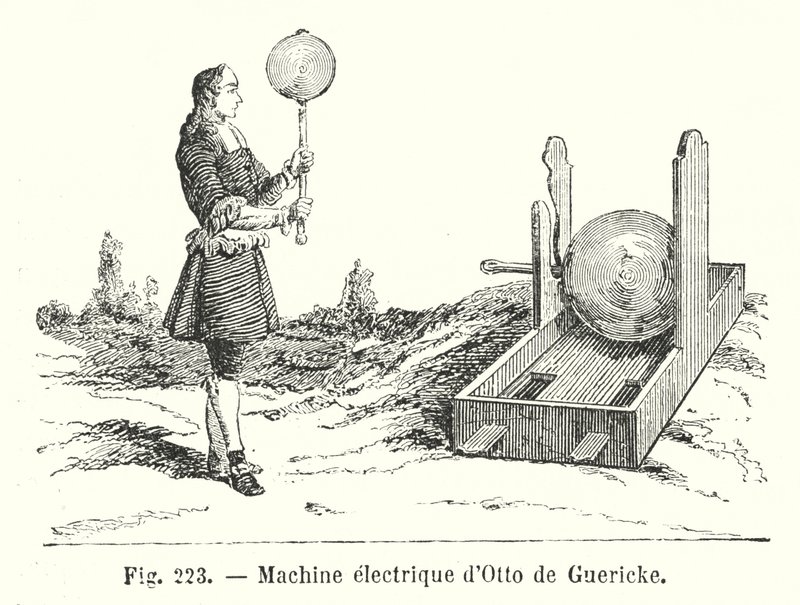 Otto de Guerickes elektriske maskine (gravering) af European School