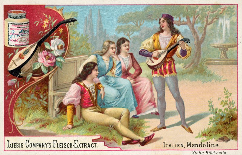 Mandolin, Italien (chromolitho) af European School