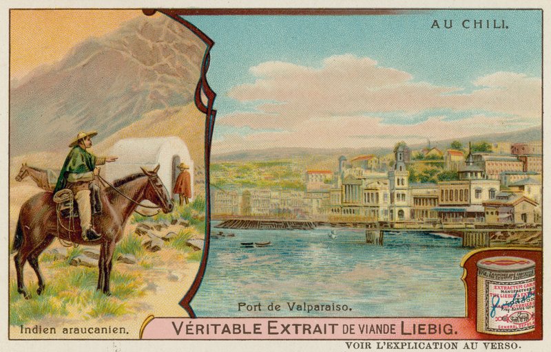 Mapuche-indianere og udsigt over Valparaiso Port af European School