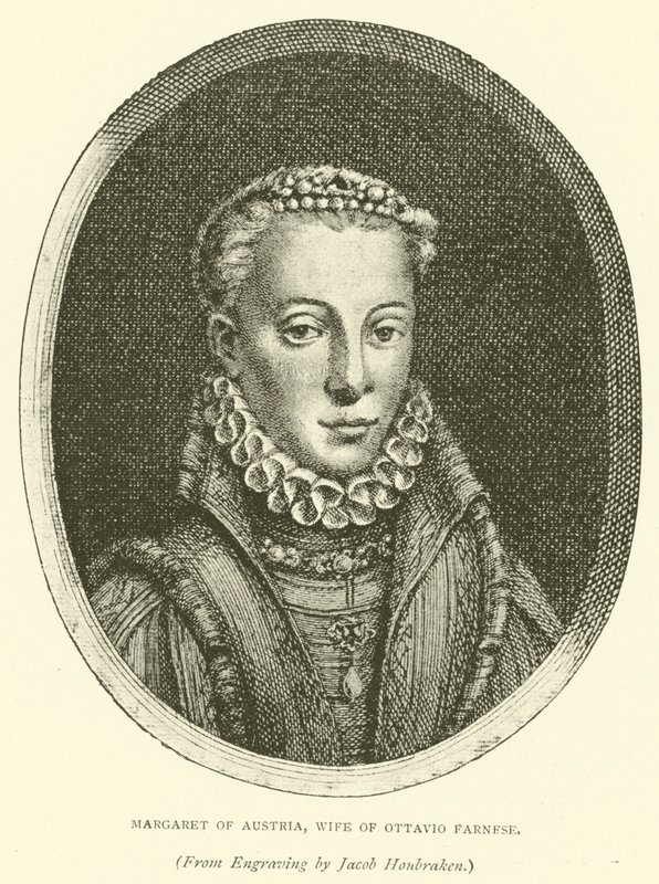 Margaret af Østrig, kone til Ottavio Farnese (gravering) af European School
