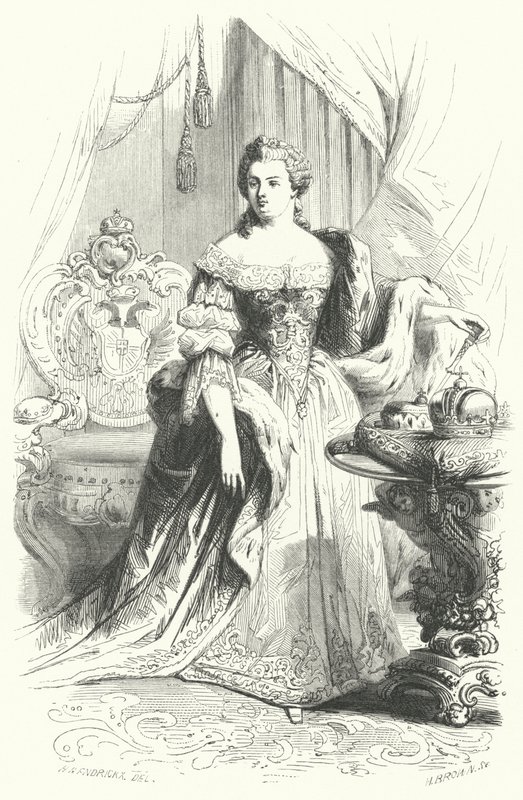 Maria Theresa af Østrig, hellig romersk kejserinde (gravering) af European School