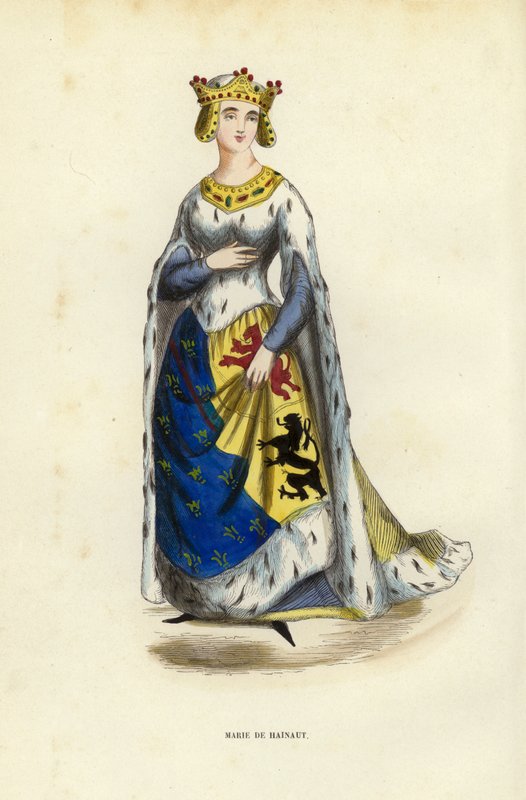 Marie De Hainaut (farvet gravering) af European School