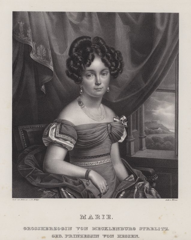 Marie, storhertuginde af Mecklenburg-Strelitz (litho) af European School