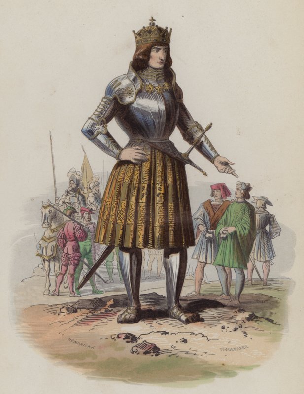 Maximilian I, hellig romersk kejser (farvet gravering) af European School