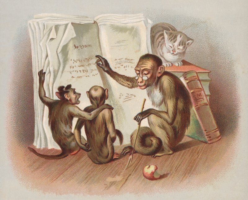 Abeundervisning (chromolitho) af European School