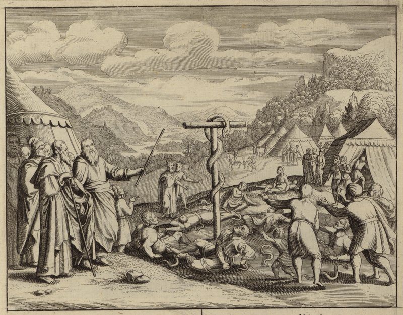 Moses og den kobberslange (gravering) af European School