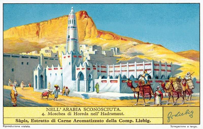 Horeda-moskeen i Hadhramaut (chromolitho) af European School
