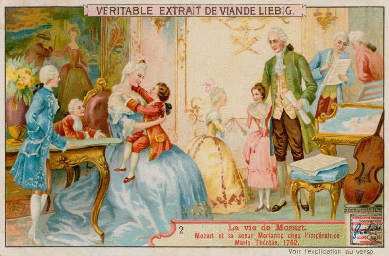 Mozart og hans søster Marianne med kejserinde Maria Theresa af European School