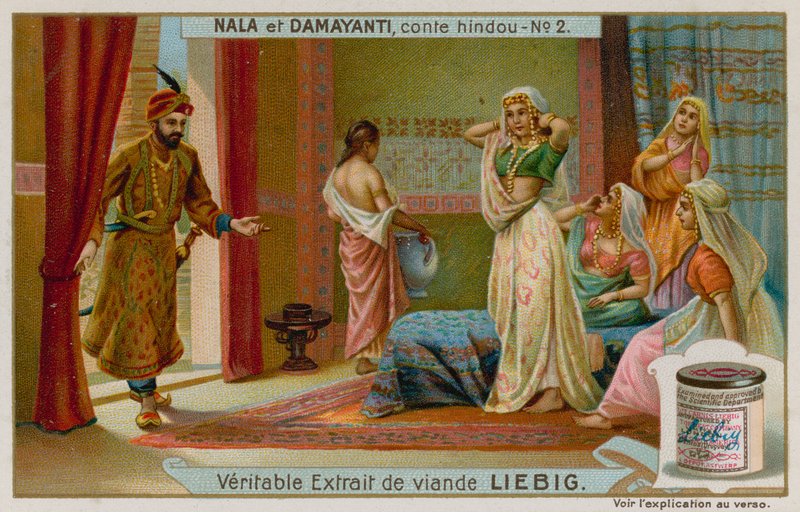 Nala kommer som en budbringer til Damayanti og hendes tjenerinder af European School