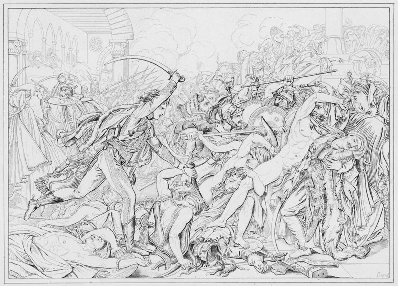 Napoleon: Revolte du Caire, Revolt of Cairo (gravering) af European School