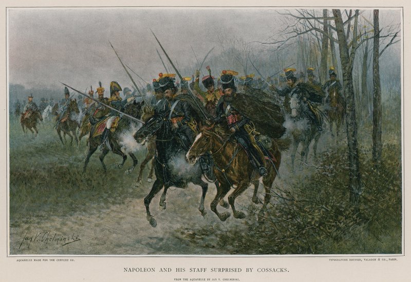 Napoleon og hans stab overrasket af kosakker af European School