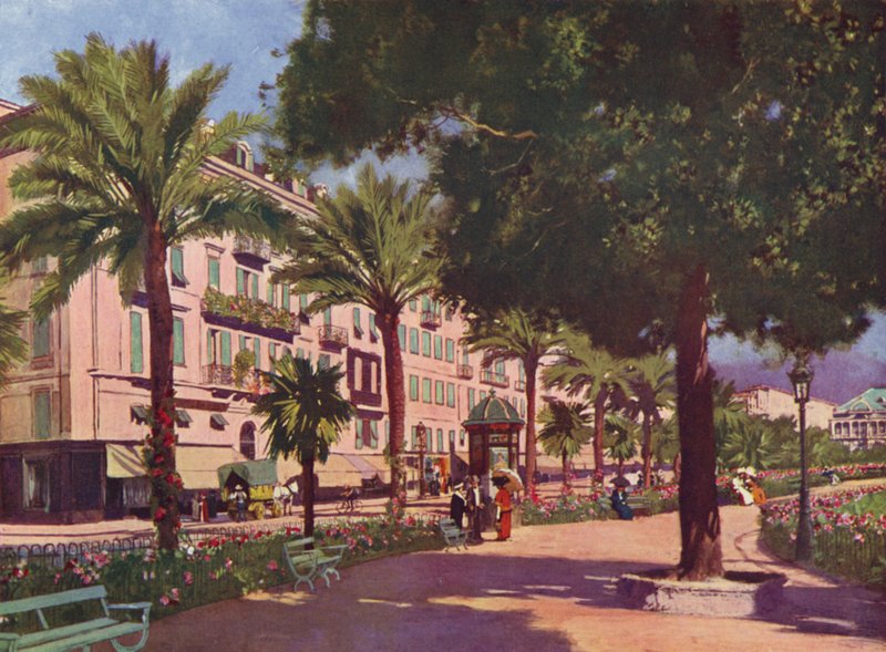 Nice, Avenue Massena (farvelitografi) af European School