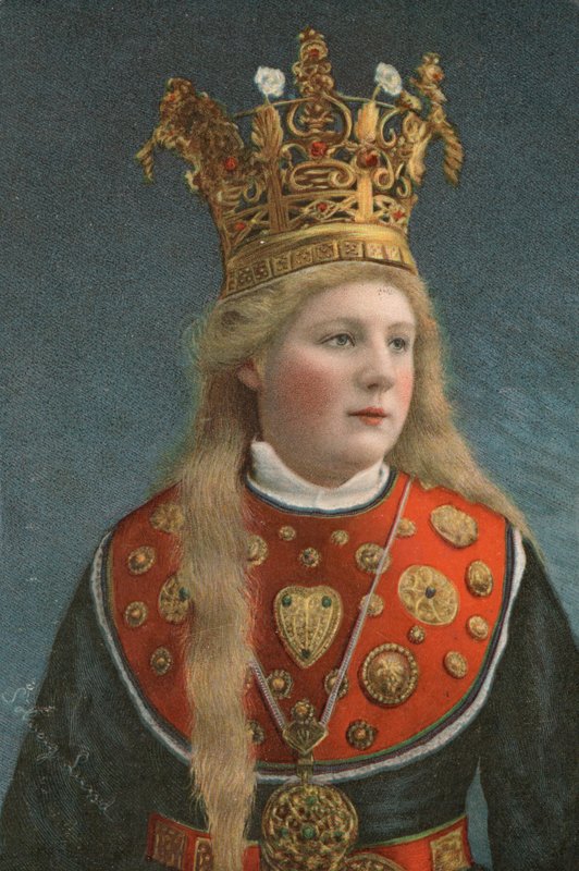 Norsk brud, i sin krone (litografi) af European School