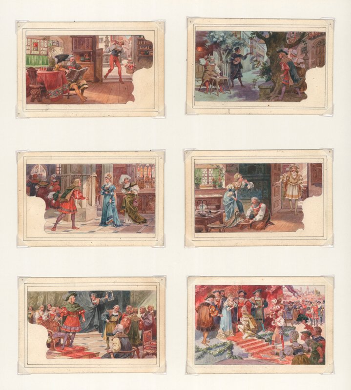 Originalt kunstværk til et sæt Liebig-kort: Wagner, Die Meistersinger (gouache på papir) af European School