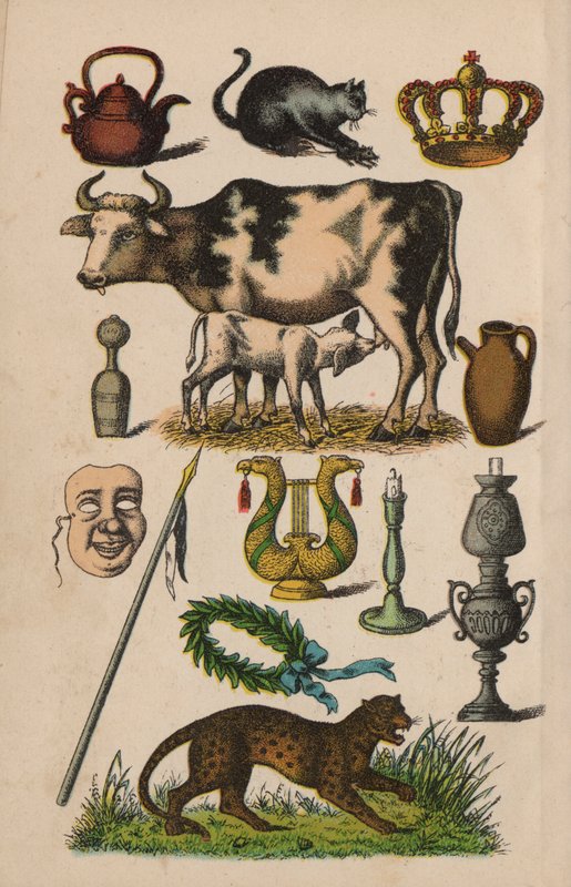 Side fra den magiske bog (farve litho) af European School