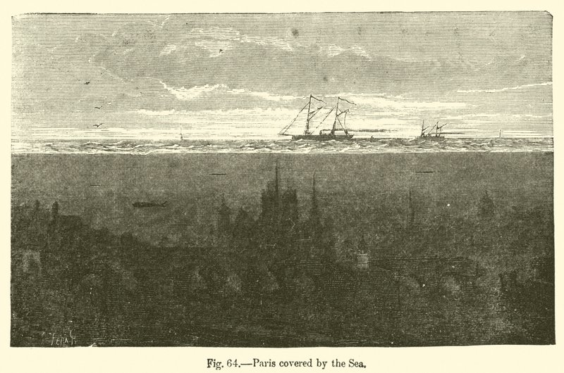 Paris dækket af havet (gravering) af European School