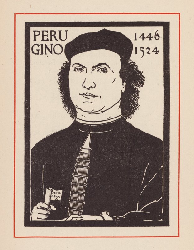 Pietro Perugino, italiensk renæssancekunstner (litografi) af European School