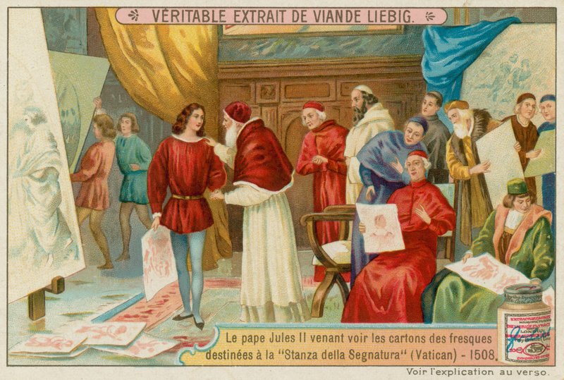 Pave Julian II ser på skitser til Vatikanet af European School