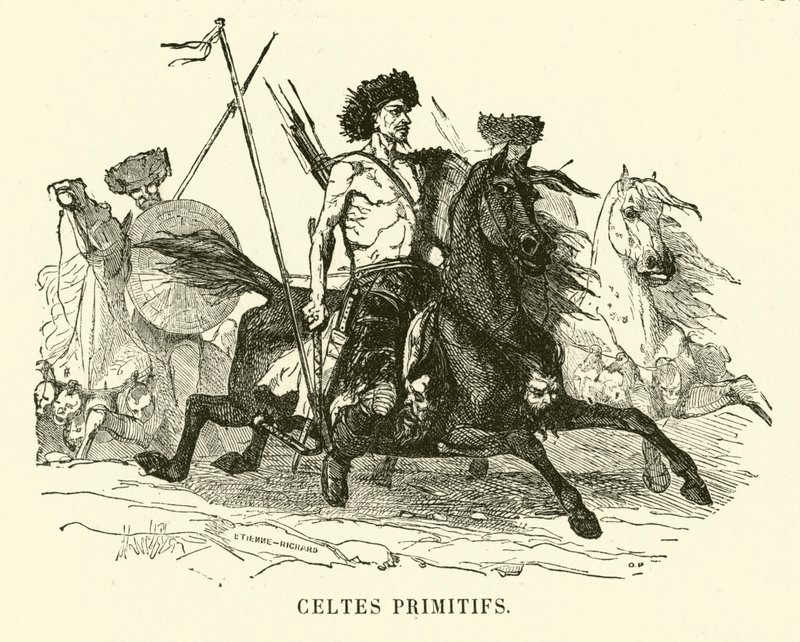 Primitive keltiske krigere (gravering) af European School