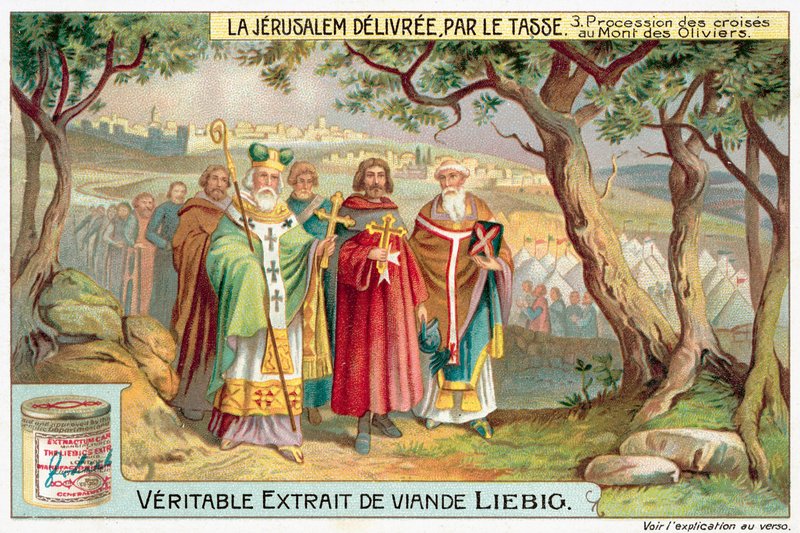 Procession af korsene på Oliebjerget (chromolitho) af European School