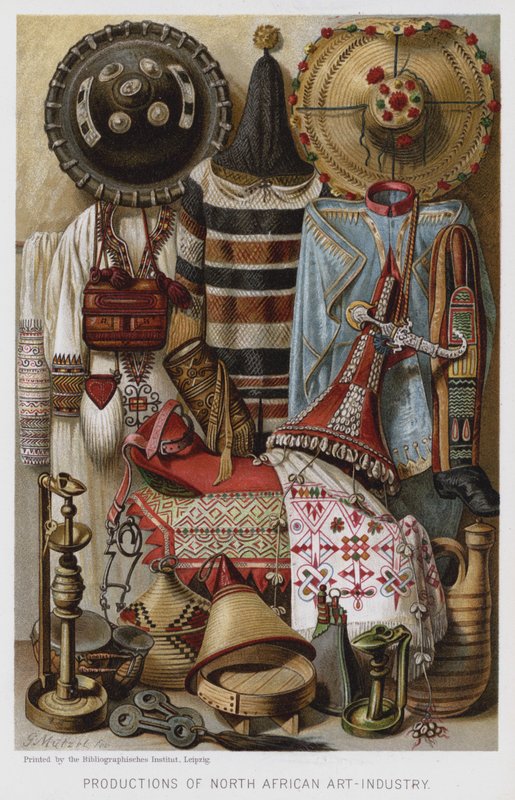Produktioner af nordafrikansk kunstindustri (chromolitho) af European School