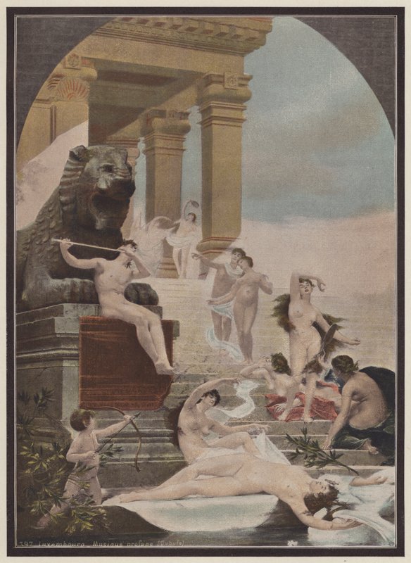 Profan musik (farve litho) af European School