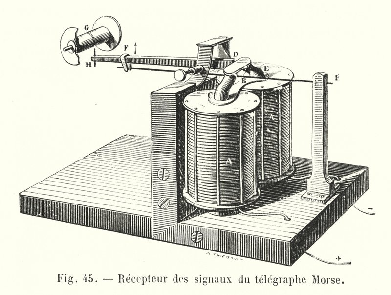 Modtager af morse-telegrafsignaler (gravering) af European School