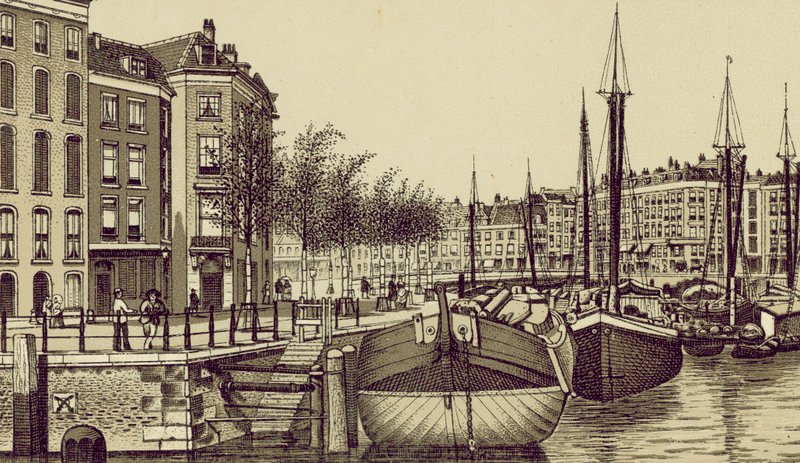 Rotterdam: Den Geldersche Kade (litografi) af European School