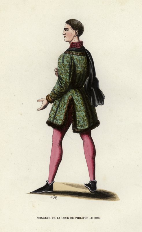 Lord of the Court of Philippe Le Bon (farvet gravering) af European School