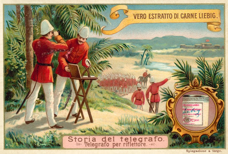 Signalering med heliograf (chromolitho) af European School