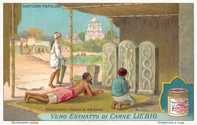 Slangemonumenter i Indien (chromolitho) af European School