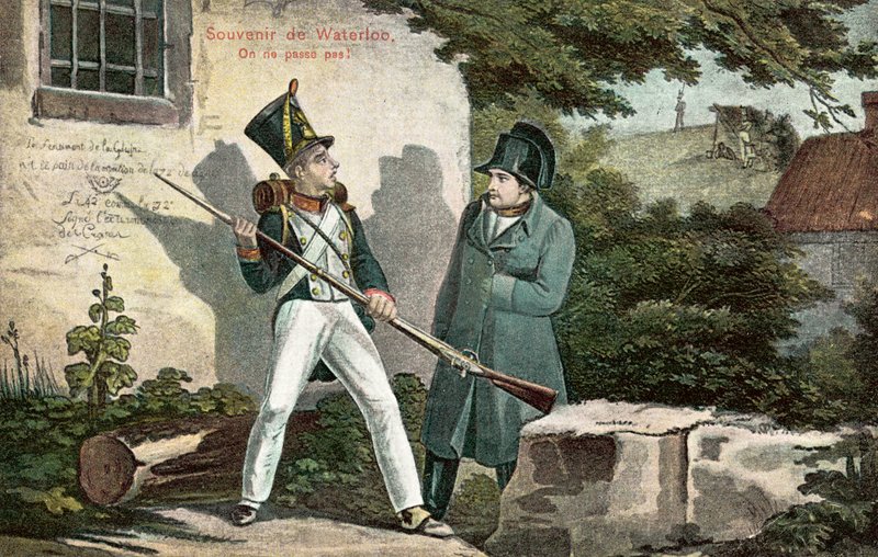Souvenir de Waterloo (farve litho) af European School
