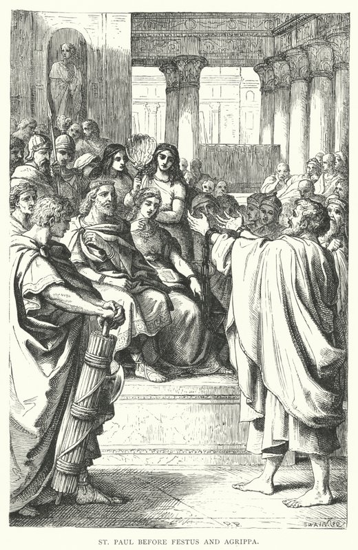 Sankt Paulus før Festus og Agrippa (stik) af European School