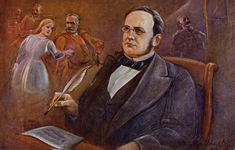 Stanislaw Moniuszko, polsk og hviderussisk komponist (farvelitografi) af European School
